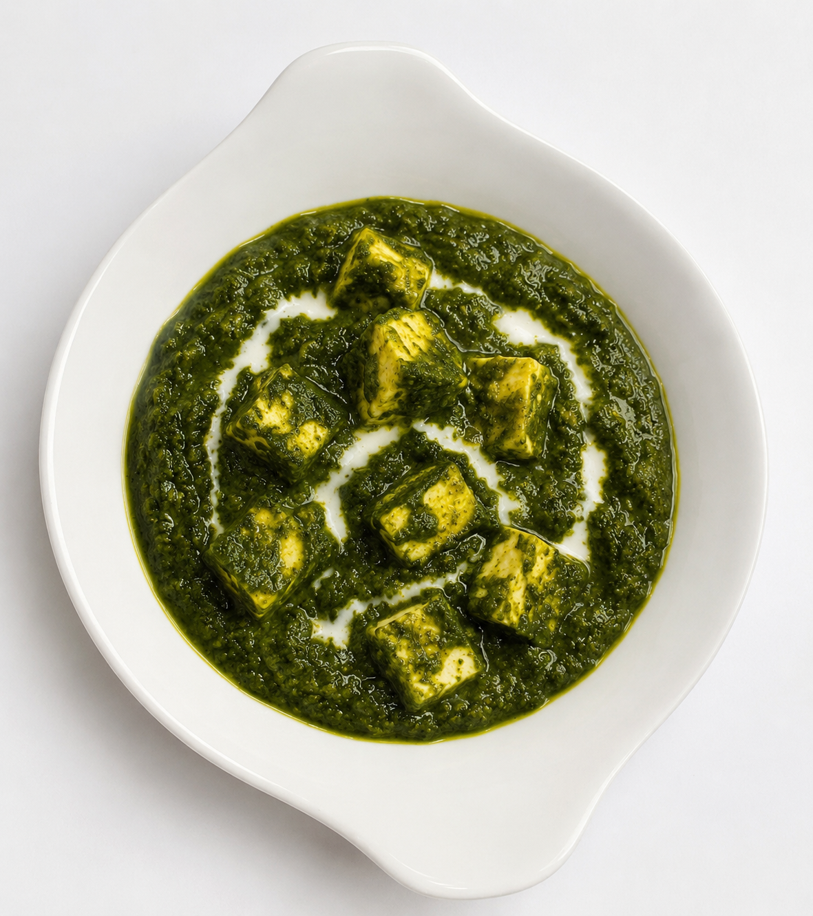 Palak Paneer queso indio con espinacas cremosas en Desi Galli Barcelona