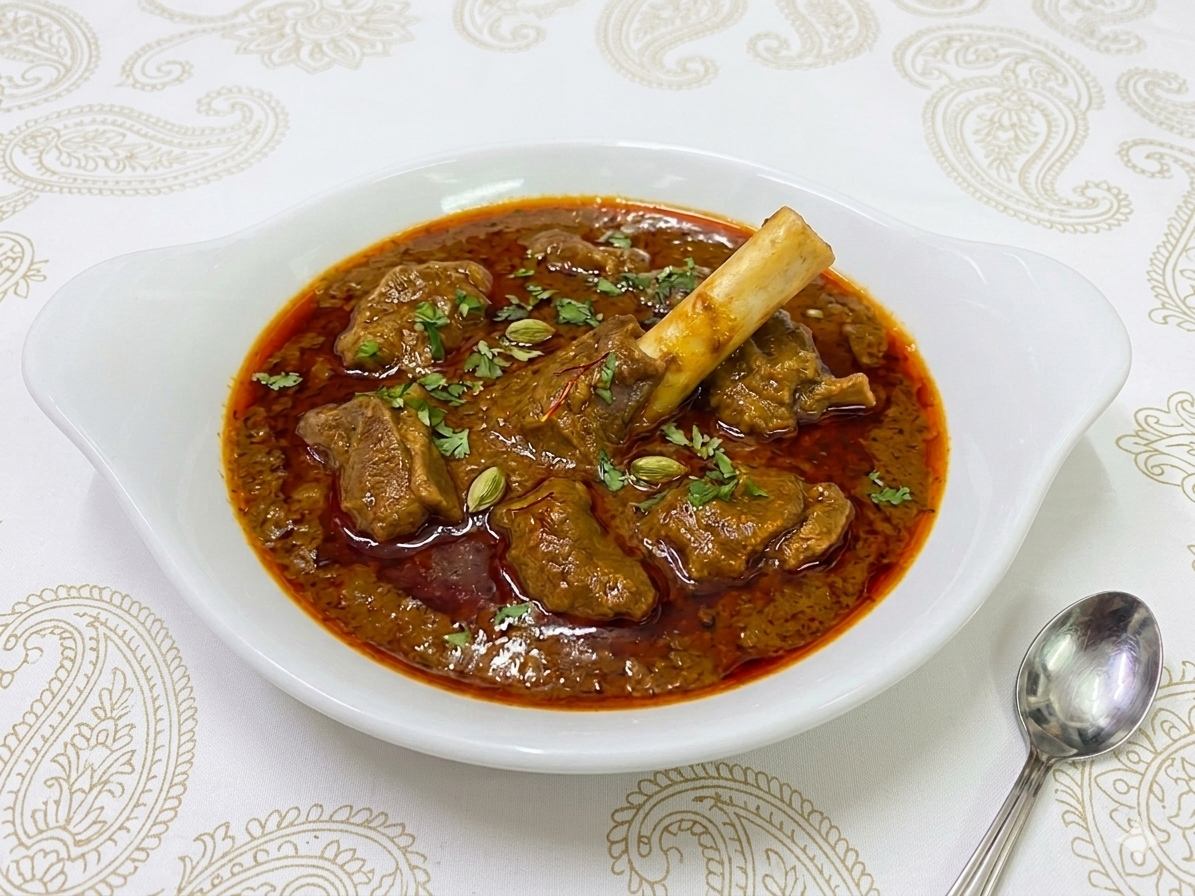 Rogan Josh curry de cordero de Cachemira en Desi Galli Barcelona