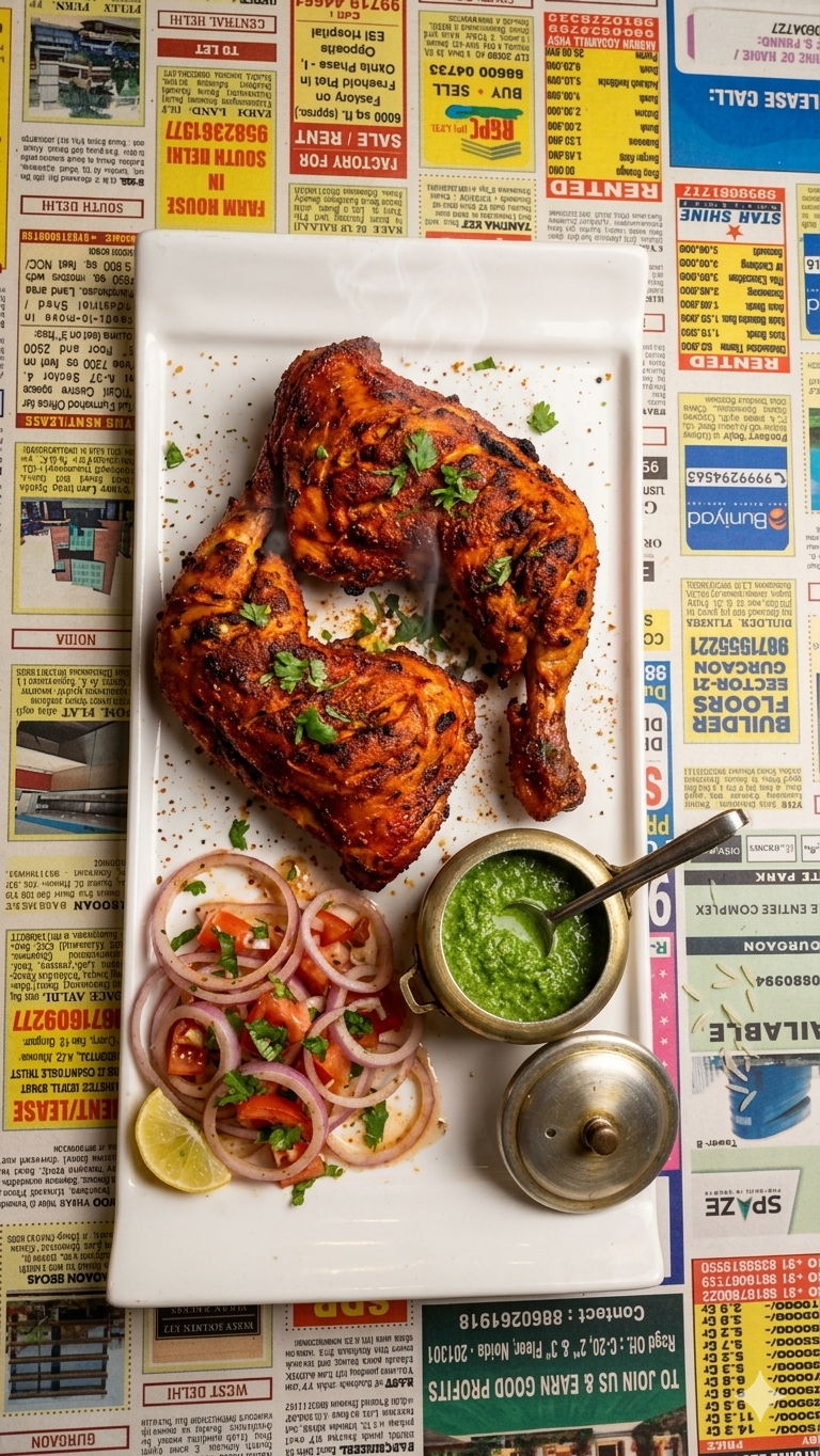 Tandoori Chicken pollo al horno tandoor indio en Desi Galli Barcelona