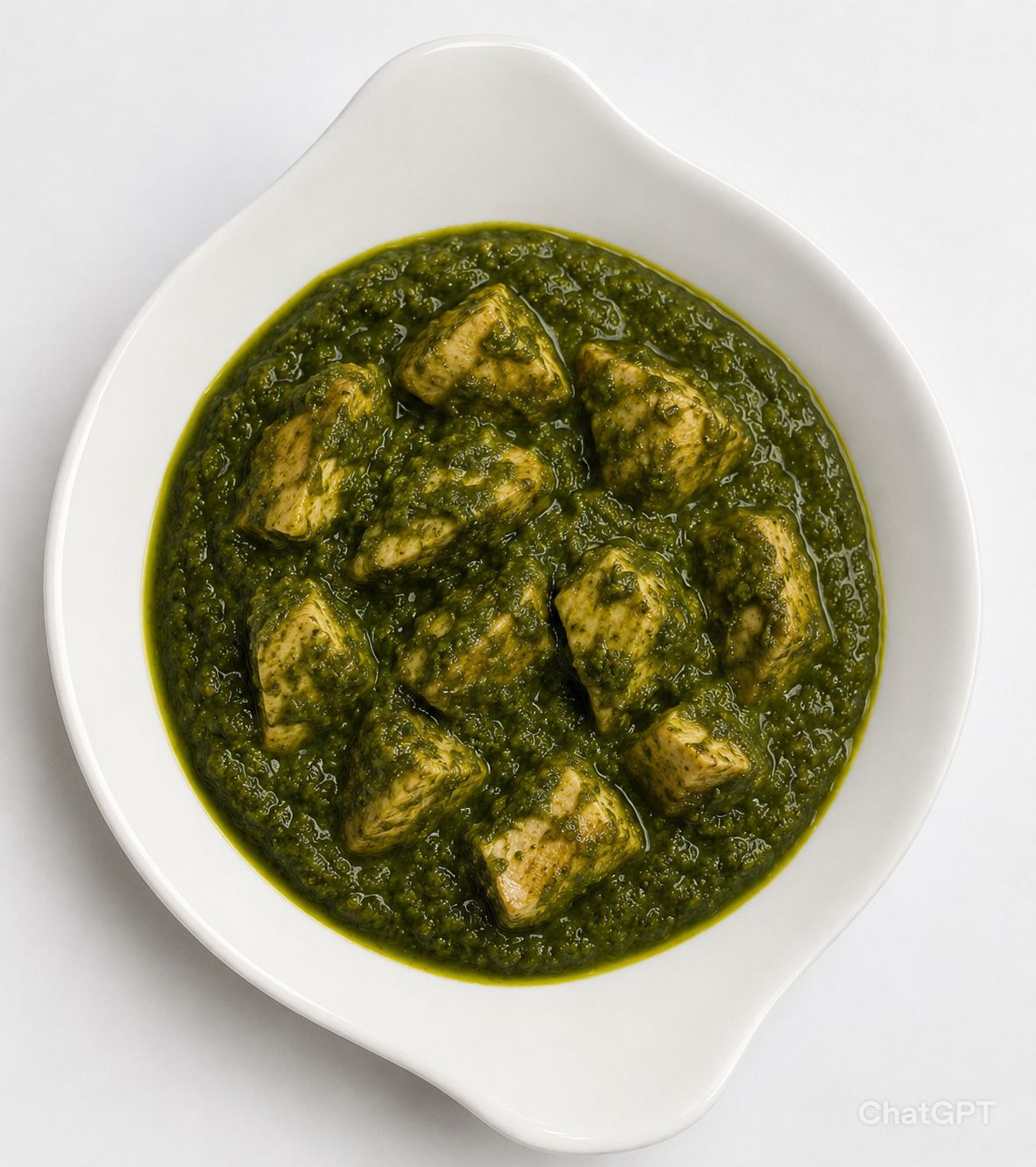 Palak de pollo curry en salsa cremosa de espinacas en Desi Galli Barcelona