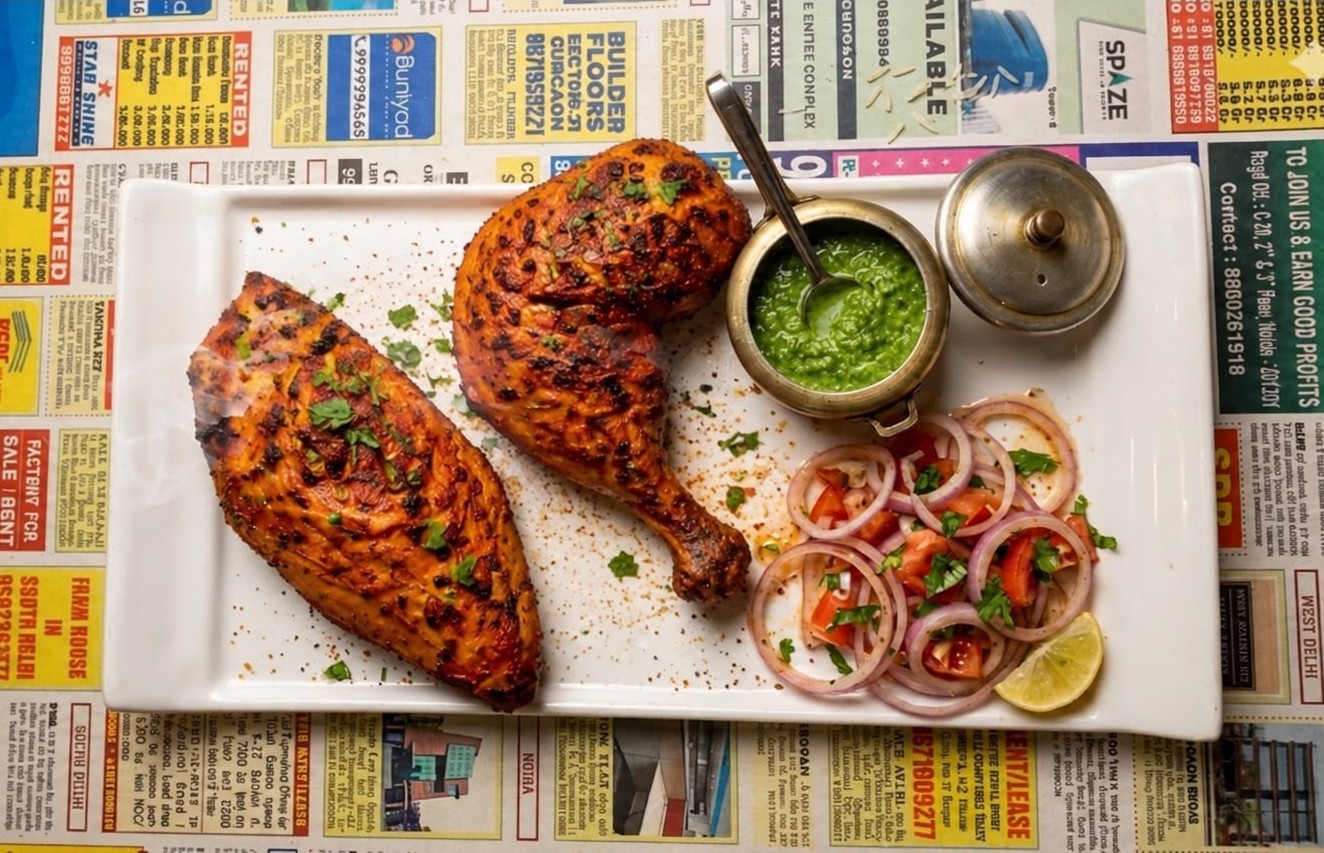 Tandoori Chicken pollo al horno tandoor indio en Desi Galli Barcelona