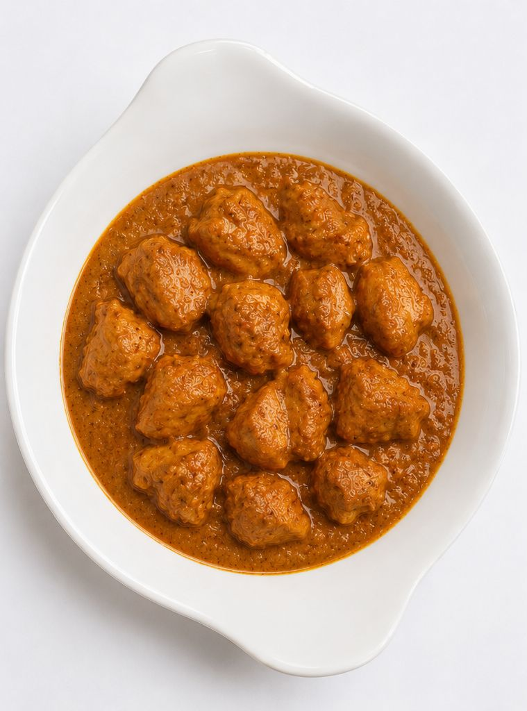 Vindaloo curry indio picante de Goa con pollo en Desi Galli Barcelona